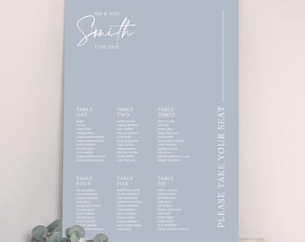 Blue Wedding Table Plan | Custom Wedding Signage