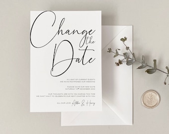 Wedding Postponement Card - Change the Date Card - Postponed Wedding Card