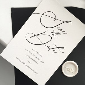 Luxus Monochrom Save the Date Karte - schwarz save the Date - klassische Save the Date - elegante Save the Date Karten - Custom Save the Date
