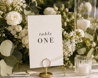 Modern, White Table Number Cards