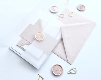 Pale Blush Custom Wedding Invitation SAMPLE - Blush - Pink - Rose - Powder Pink
