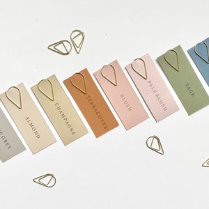 Wedding place cards - Placecards - with - Gold Teardrop Clip - Place Name Card - menu name card