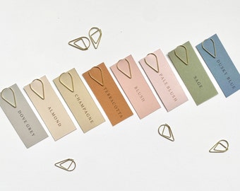 Wedding place cards - Placecards - with - Gold Teardrop Clip - Place Name Card - menu name card