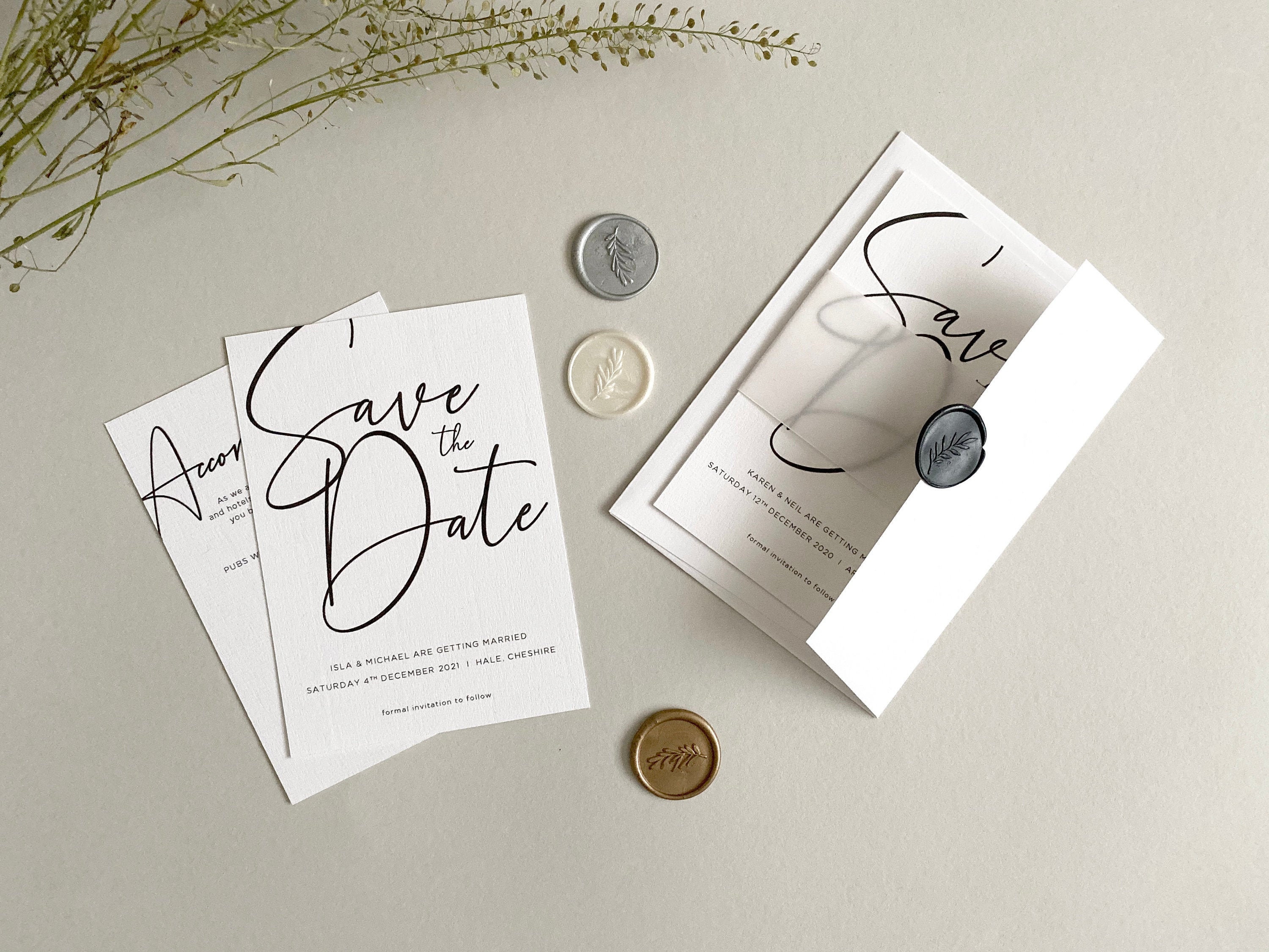 Modern Script Save The Date - Vellum Wedding Save Invitation Custom Sample