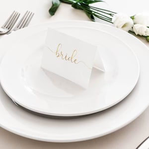 Gold Foil Wedding Place Cards - Wedding Name Cards - Calligraphy Style Place Cards - Rose Gold Wedding Place Setting
