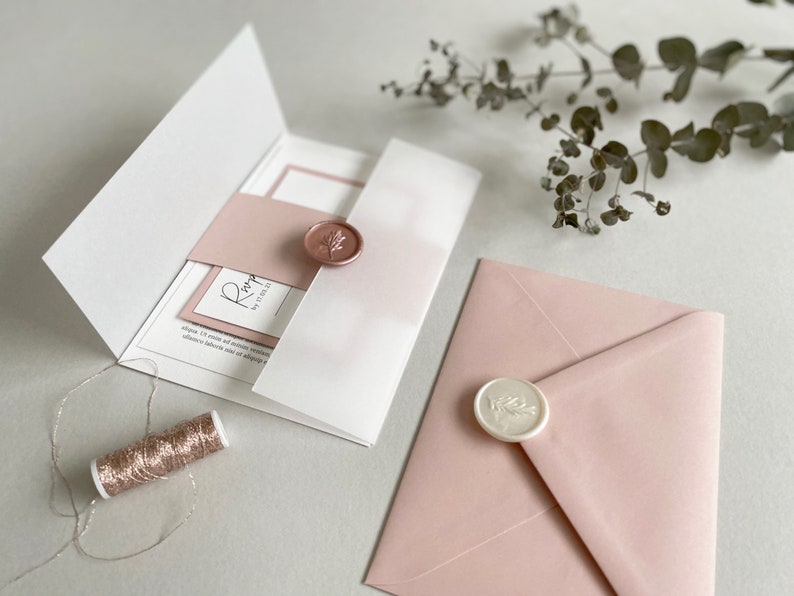 Blush Wedding Invitation Suite Vellum Wedding Invitation Etsy Australia