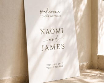 Ivory Welcome Sign, Elegant Wedding Signage, Printed A1, A2 or Digital File
