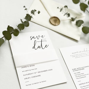 Minimalist Save the Date - Vellum Save the Date - Wedding save the Date - Wedding Invitation - Custom Save the Date - Sample