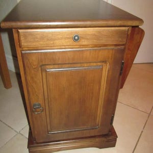 Vintage Wooden Accent Table With Removable Magazine Rack And one door