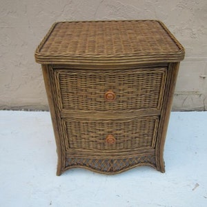 Wicker Rattan Tommy Bahama Style Nightstand Two Drawer Shipping Is Not Free
