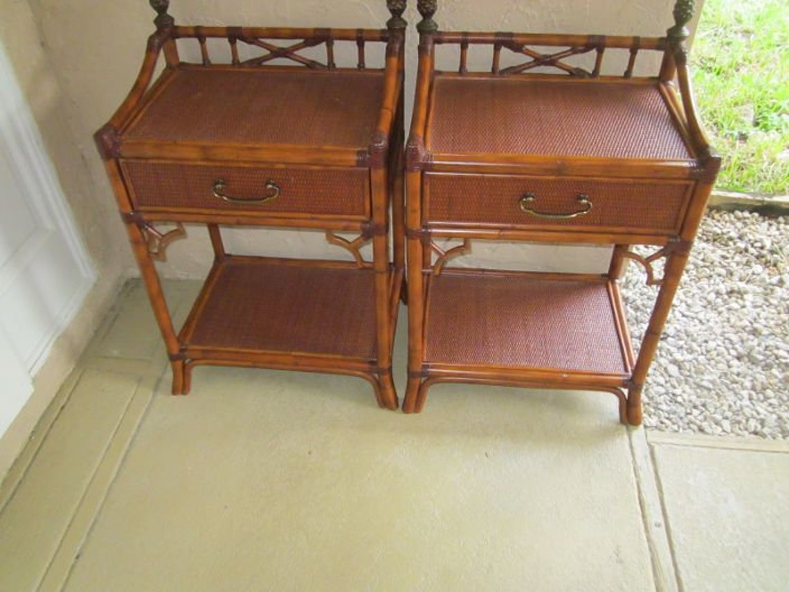 Tommy Bahama Island Style Bed Side Tables Allegro Set of 2 Etsy