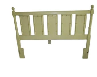 Hollywood Regency Faux Bamboo Full Size Headboard Yellow Mid Century