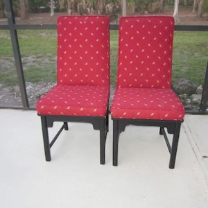Black Lacquer Side Chair Century Chin Hua Raymond Sobota Red Upholstered Seat Shipping Is Not Free