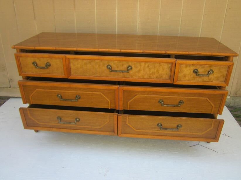 Broyhill faux on sale bamboo dresser