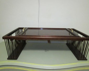Bombay Co. Breakfast bed tray with Reading Rack ,Mahogany Finish Dark Tone Shipping is not included