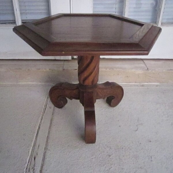 Vintage Octagon End Table Etsy