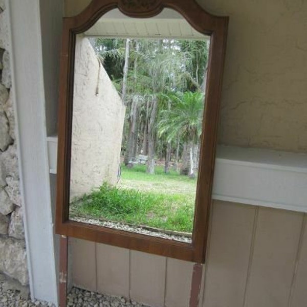 Vintage By Drexel Heritage Wood Wall Mirror Hanging Dresser 1970's Shipping Is Not IncludedShipping is not included