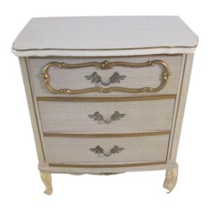French Provincial Hollywood Regency bachelor chest three drawerShipping Is Not Free