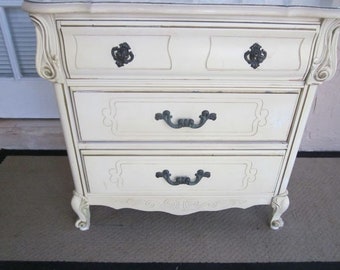 Vintage Solid Wood French Provincial Chest Three Drawer Shipping Is Not IncludedShipping is not included