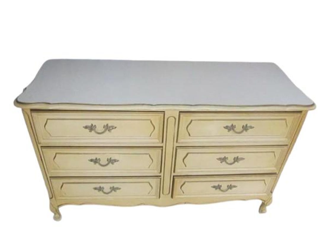 French Provincial Wood 6 Drawer by Henry Link Pale Yellow Shipping