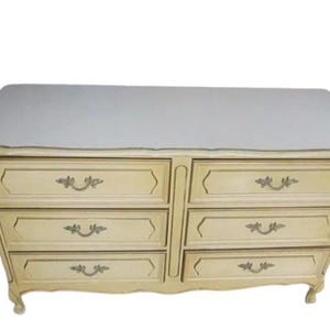 French Provincial Wood 6 Drawer By Henry Link Pale Yellow Shipping Is Not Free