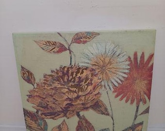 Vintage hand painted flowers on canvas Art By Hope Smith