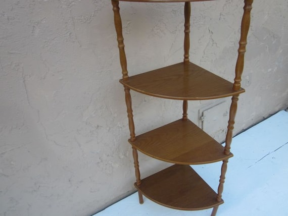 Wood Corner Shelf 5 Tier Spindle Medium Toneshipping is Not