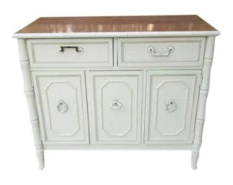 Lenoir House Style Hollywood Regency Faux Bamboo Buffet Server Credenza Two Drawer Three Door Shipping Is Not Included