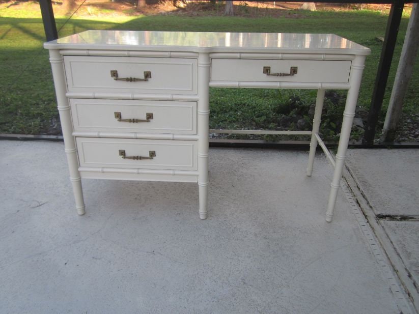Hollywood Regency Henry Link Bali Hai Desk 4 Drawer White Color Shipping is Not Free Etsy Canada