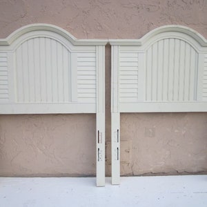 Twin Headboard Coastal Style Shutter Wood White Set of Two Shipping Is Not Included Shipping is not included