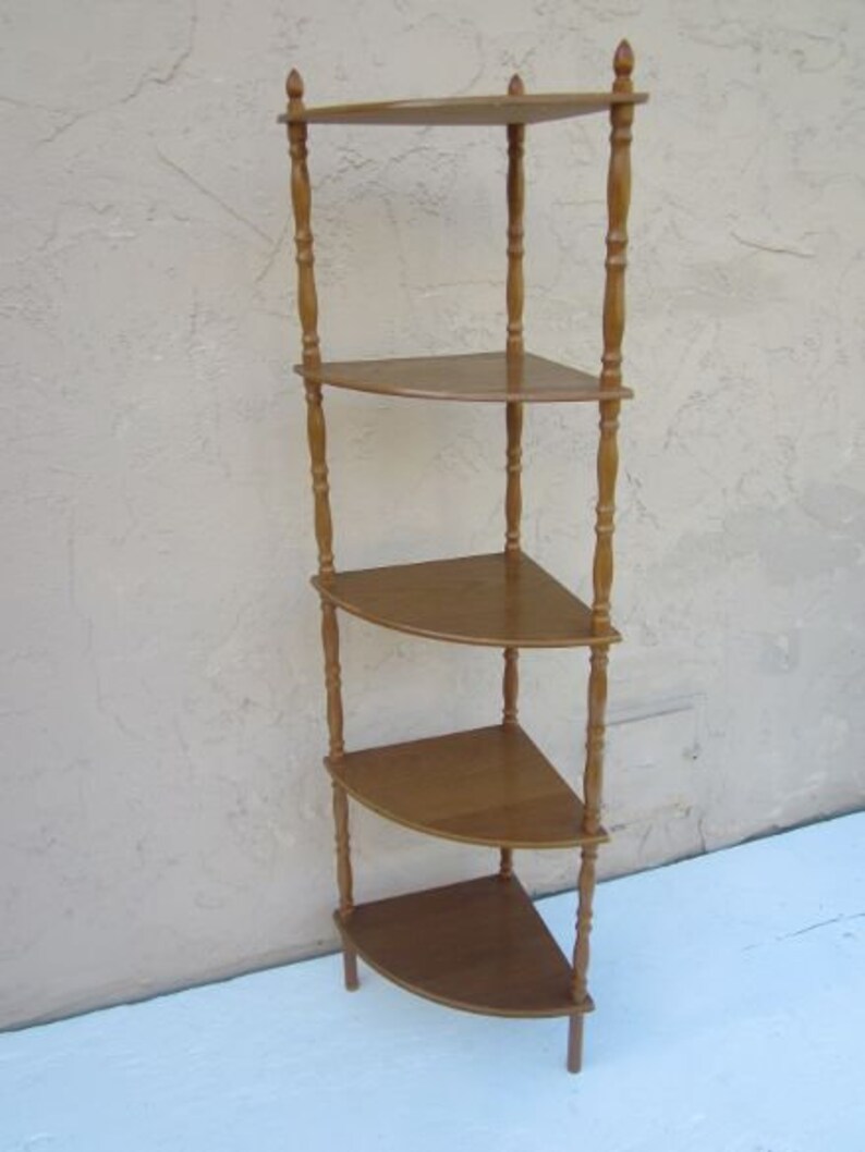 Wood Corner Shelf 5 Tier Spindle Medium Toneshipping is Not Included Etsy