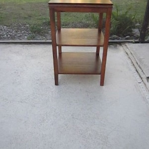 Wood Side Table Square 3 Tier Medium Tone Contemporary StyleShipping Is Not Free
