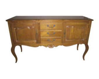 Ethan Allen Credenza Side Board Solid Wood 3 Drawers And Two Doors French StyleShipping is not included
