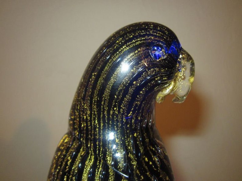Vintage Murano Hand Blown Glass Parrot Blue and Gold Limited Etsy