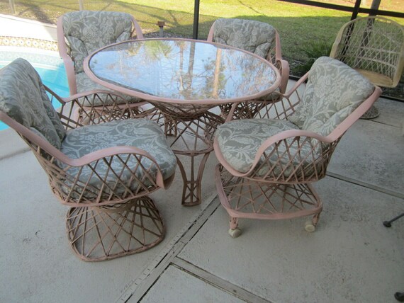 Russell woodard spun fiberglass patio set online