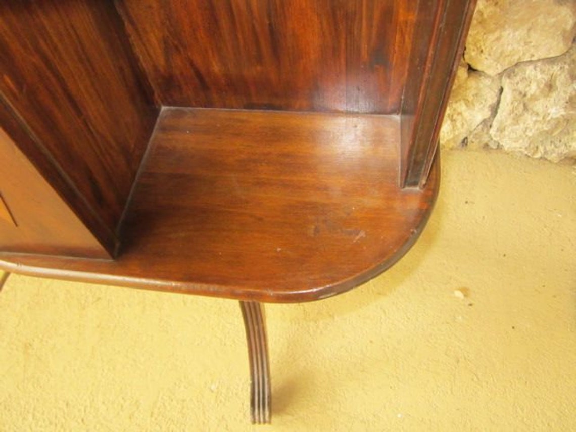 Vintage Wood Swivel Side Accent Table Top Needs Repairs Etsy