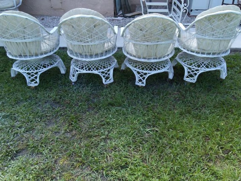 Vintage Russell Woodard Woven Spun Fiberglass Patio Set Swivel | Etsy