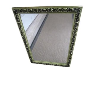 Vintage Medicine Cabinet Ornate Square Gold Mirror Shelves Shipping Is Not Free