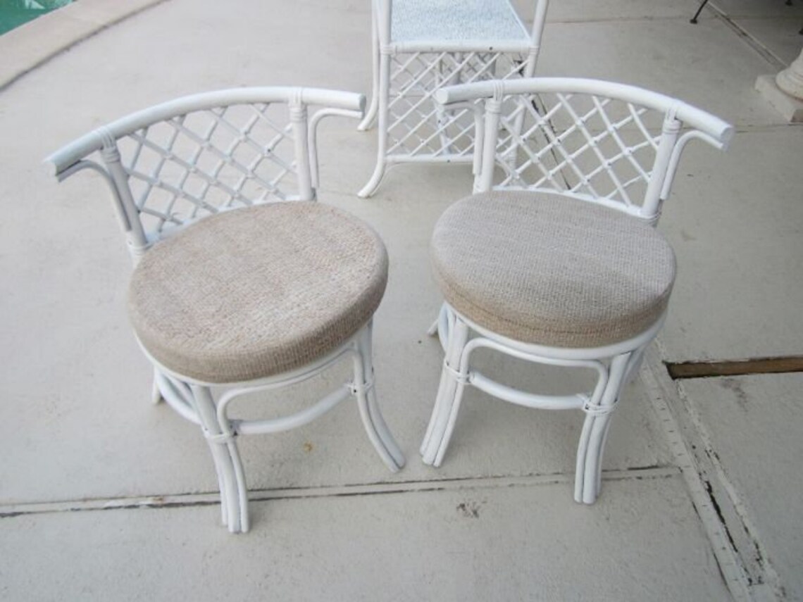 Bamboo Rattan Set Oval Table Two Chairs Honeymoon Set Etsy