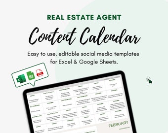 EDITABLE Real Estate Agent Social Media Content Calendar L 365 Day Social  Media Marketing Planner L Social Media for Brokers - Etsy