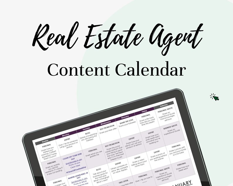 Real Estate Agent Social Media Content Calendar L 365 Day Etsy Real Estate Agent Social Media Content Calendar L 365 Day Etsy