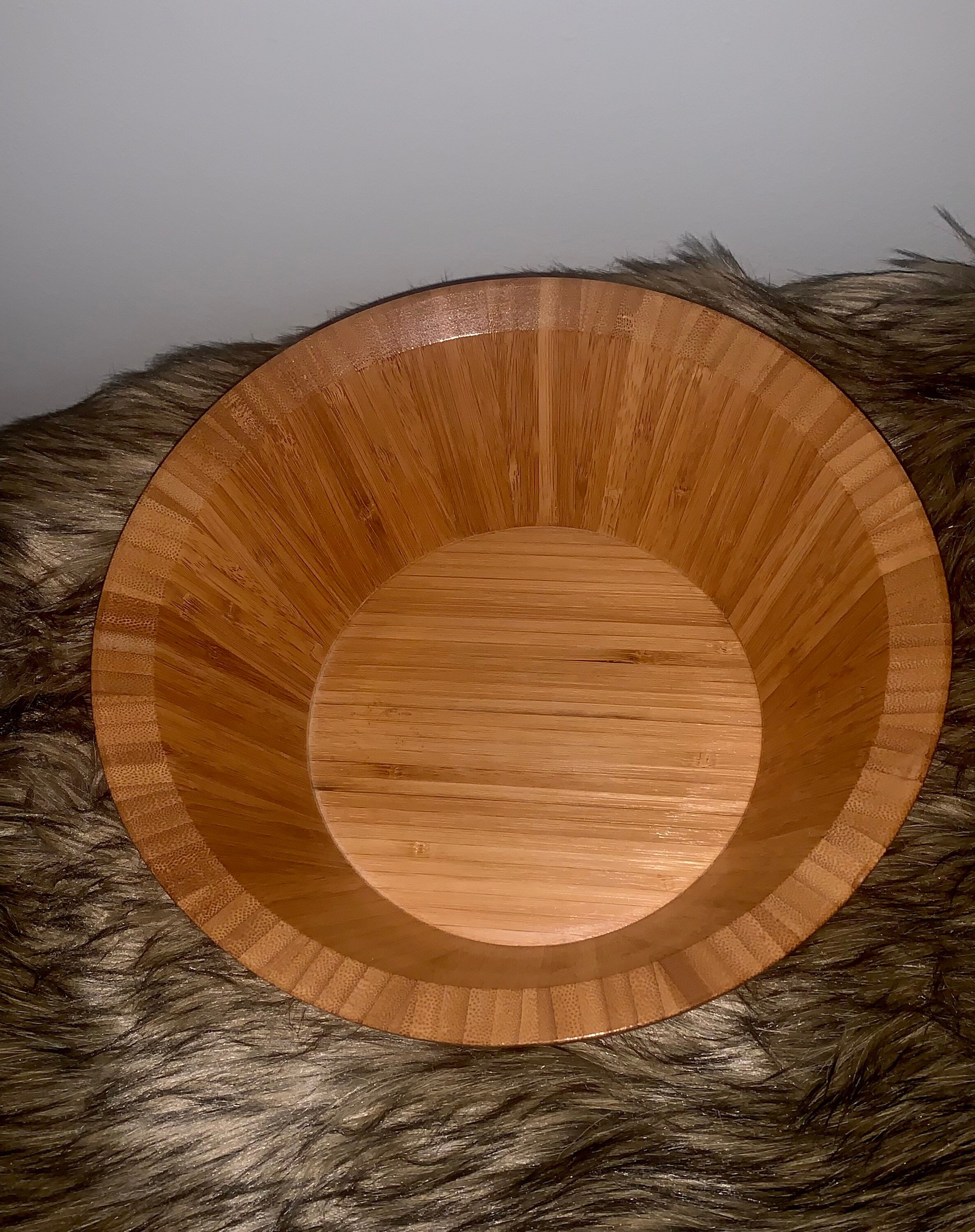 Vintage Natural Bamboo Large Flared Serving Bowl Etsy