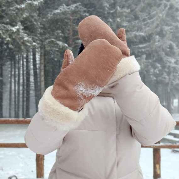 GUANTI DA NEVE INVERNALI guanti in pelle di pecora uomo donna