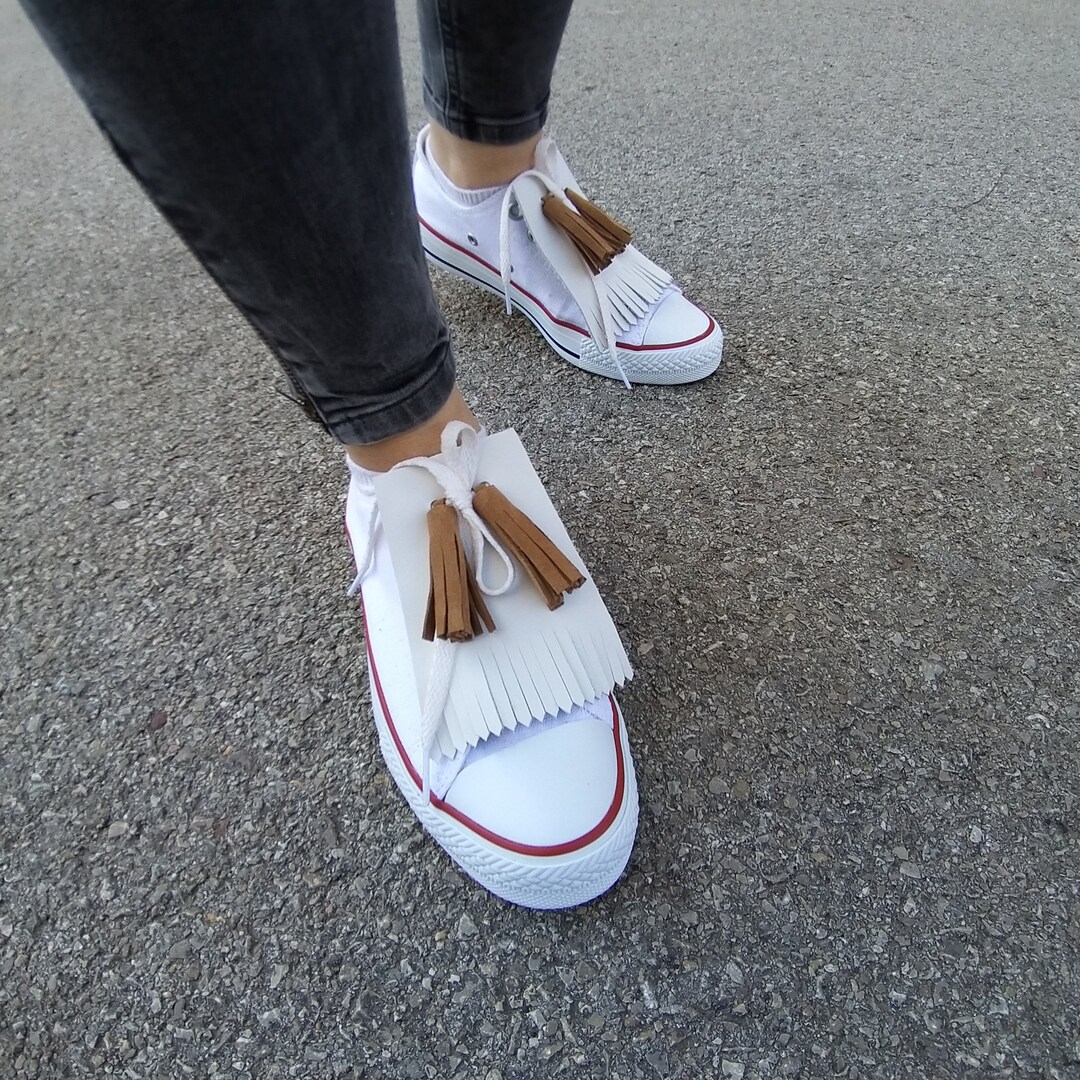 Brown Tassel Shoe Charms Camel Brown Leather Tassel Fringes for Custom