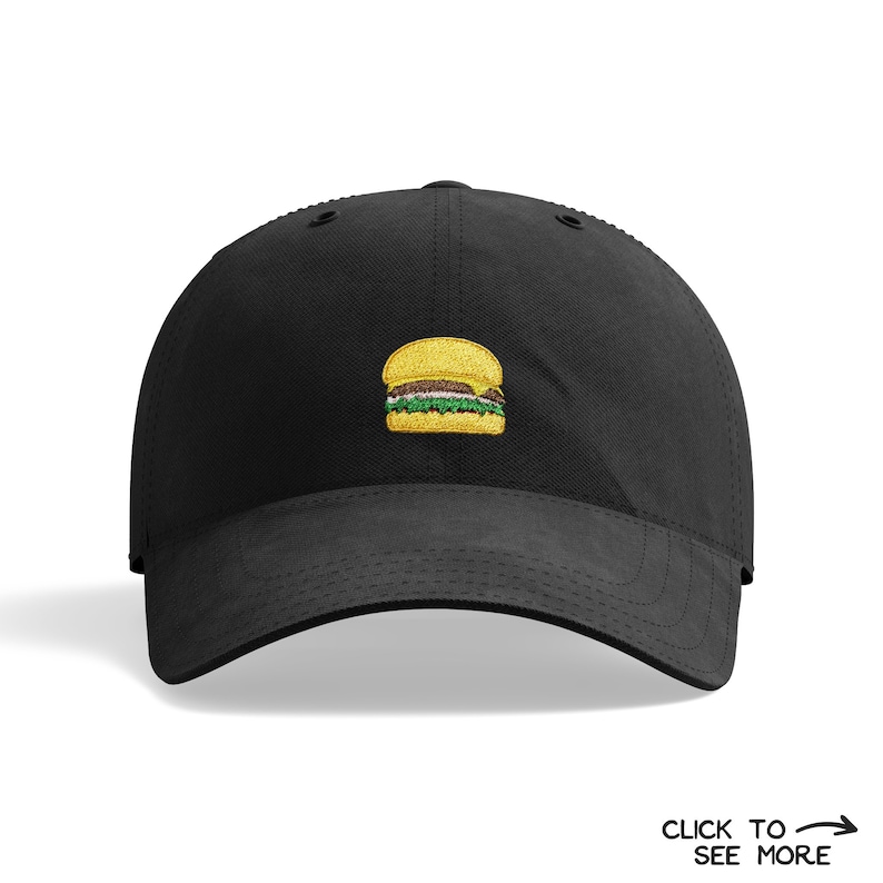 Burger Dad Hat Burger Baseball Cap Cheeseburger Embroidered Etsy