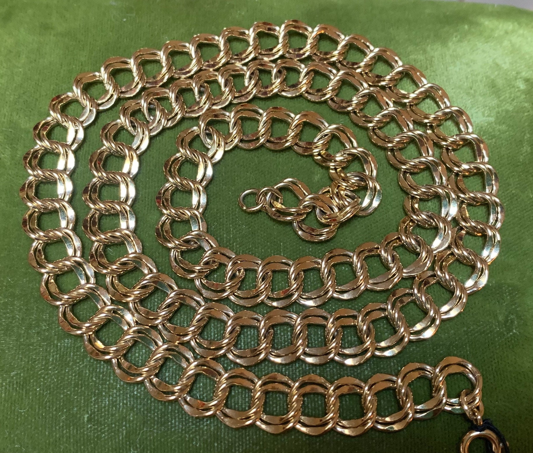 Vintage Trifari Gold Double Link Chain 24 Inch Length Etsy