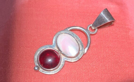 Vintage Sterling Silver Cherry Baltic Amber and M… - image 3