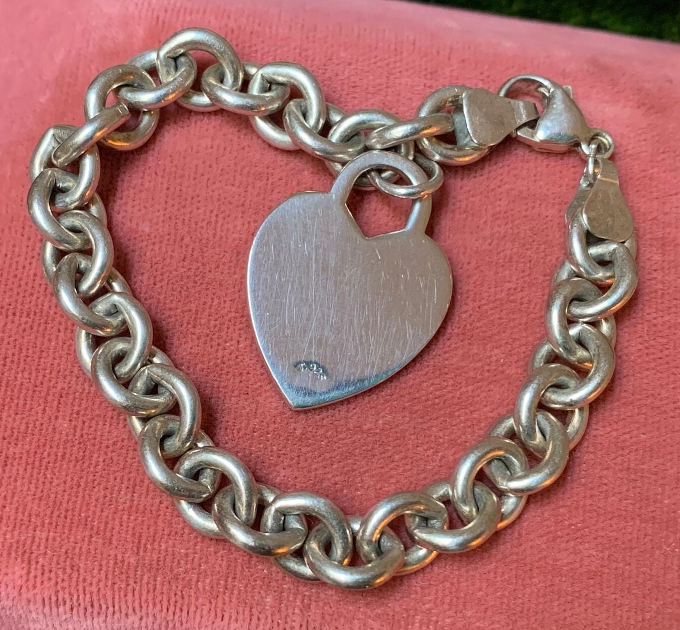 Tiffany & Co. 925 Silver 18k Rose Gold Keyhole Padlock Heart Charm 18 –  Anna's Treasure Box LLC