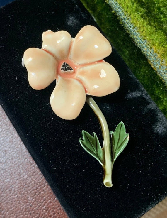 Vintage HAR Enamel Flower Brooch Mid Century Jewe… - image 4