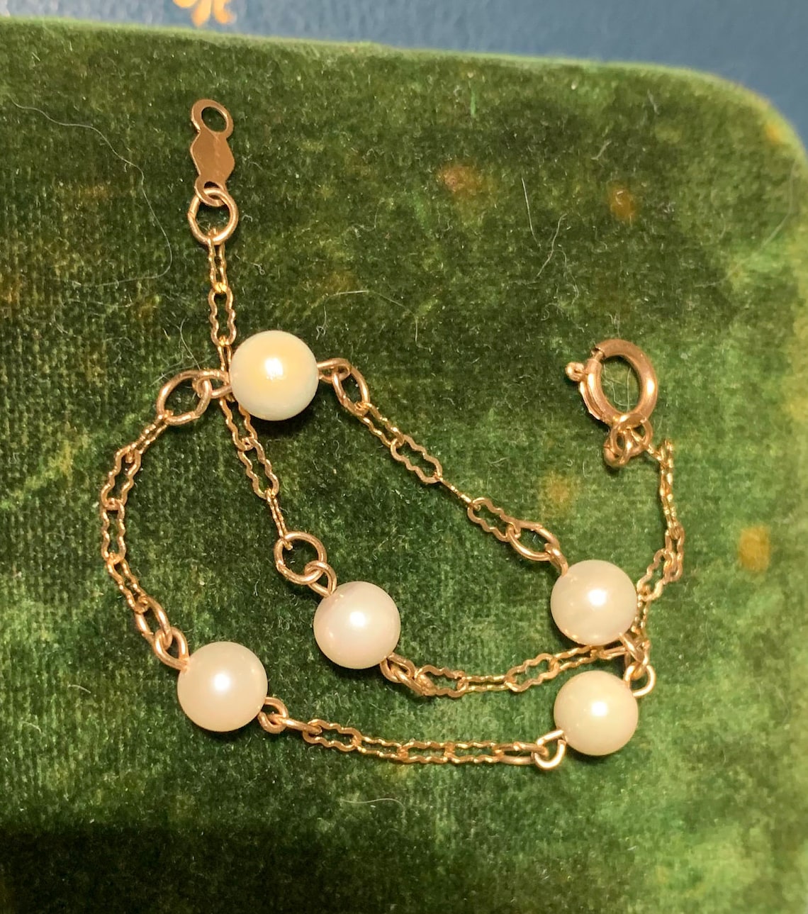 Vintage Solid 14k Gold and Pearl Fancy Chain Link Bracelet | Etsy